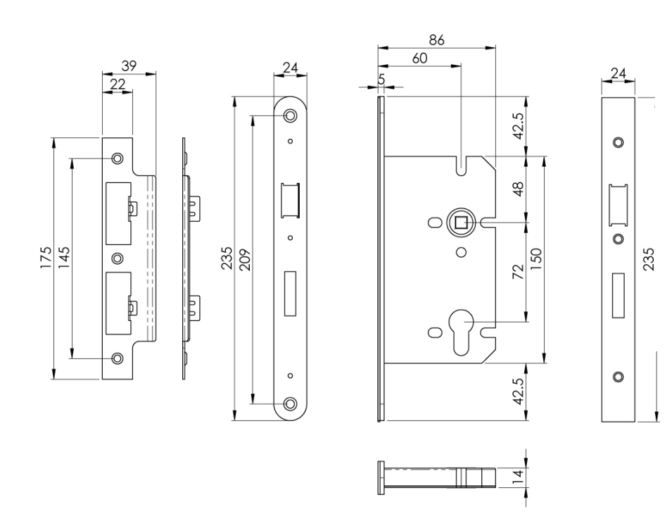 Eurospec DLS7260EP 歐標入戶門鎖