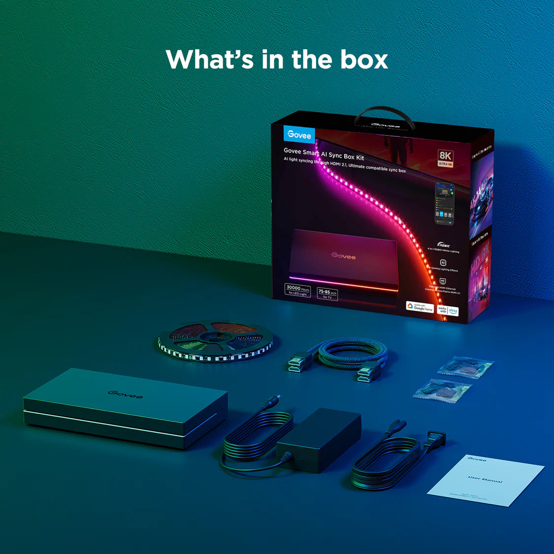Govee AI Sync Box Kit 2 - 打造終極家庭影院燈光體驗 (適用於 55-65 吋電視)