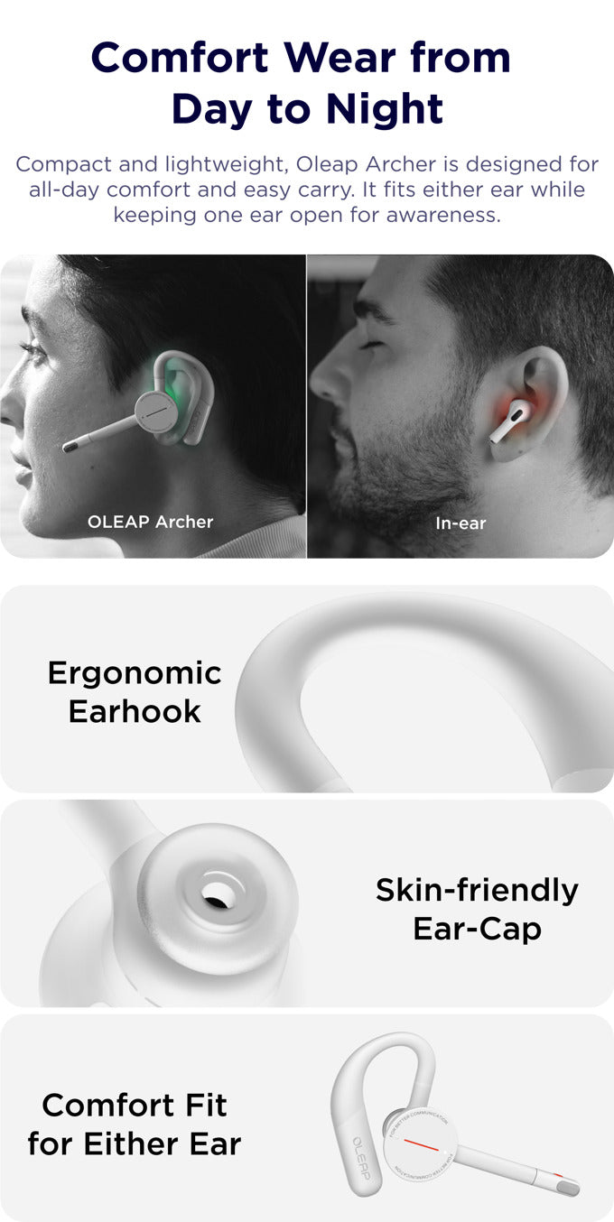 OLEAP Archer智慧通話滅噪耳機 ( 單機裝/ 充電盒套裝 )