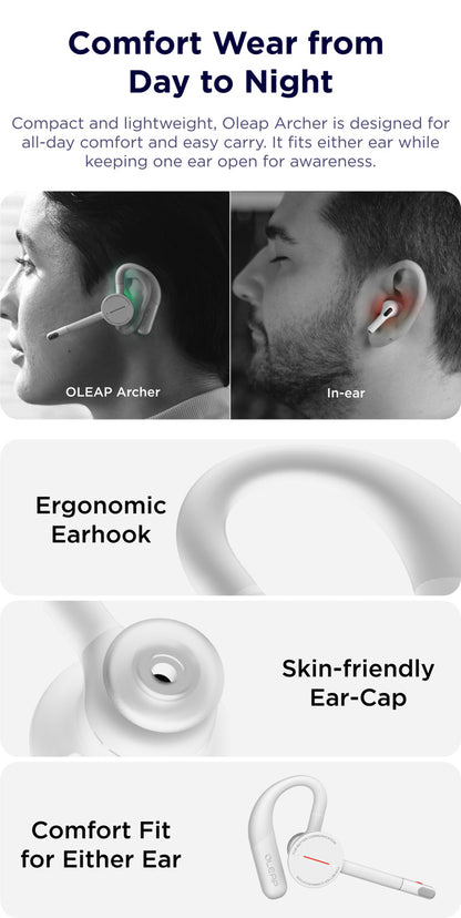 OLEAP Archer智慧通話滅噪耳機 ( 單機裝/ 充電盒套裝 )