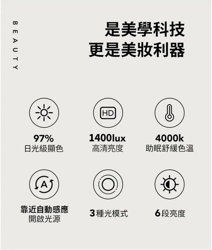 AMIRO Oath 自動感光 LED 化妝鏡