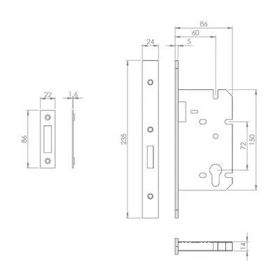 Eurospec DLS0060EP 歐標呆鎖