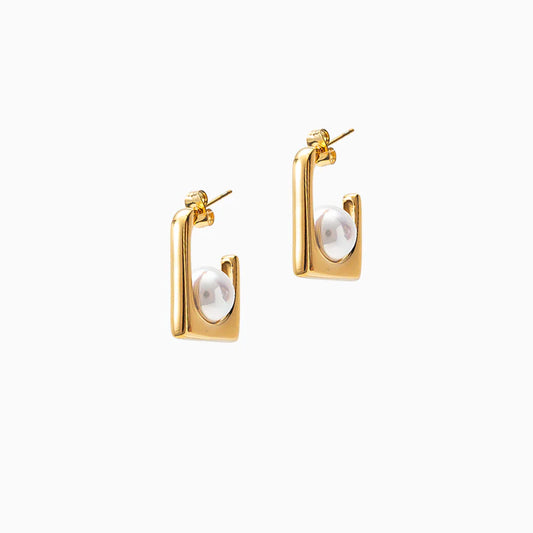 𝗝'𝗰𝗼𝗹𝗲 Half Square Pearl Earrings
