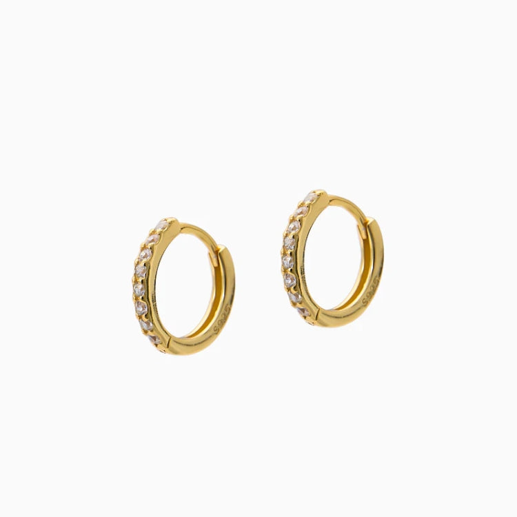 𝗝'𝗰𝗼𝗹𝗲 Studded Zirconia Hoops (8mm/ 9mm)