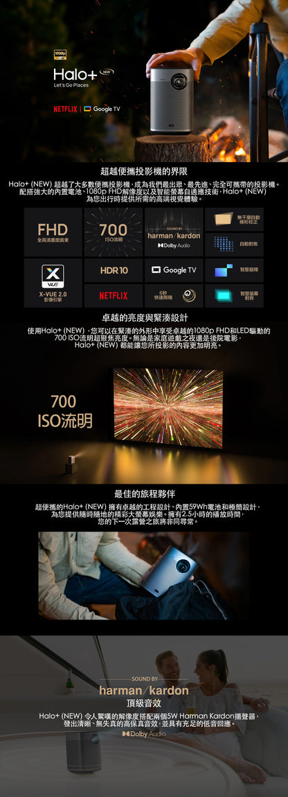 XGIMI Halo+ (GTV) 1080P Full HD便携式投影機 (**落單前先查詢貨量🙏🏼)
